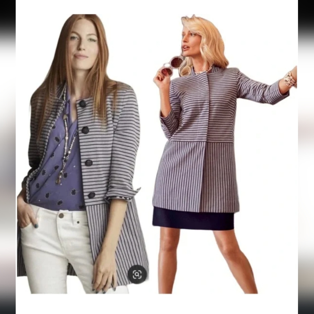 Cabi Womens Dappled Striped Car Coat Style 5474 Size S Black/Gray - Picture 2 of 9